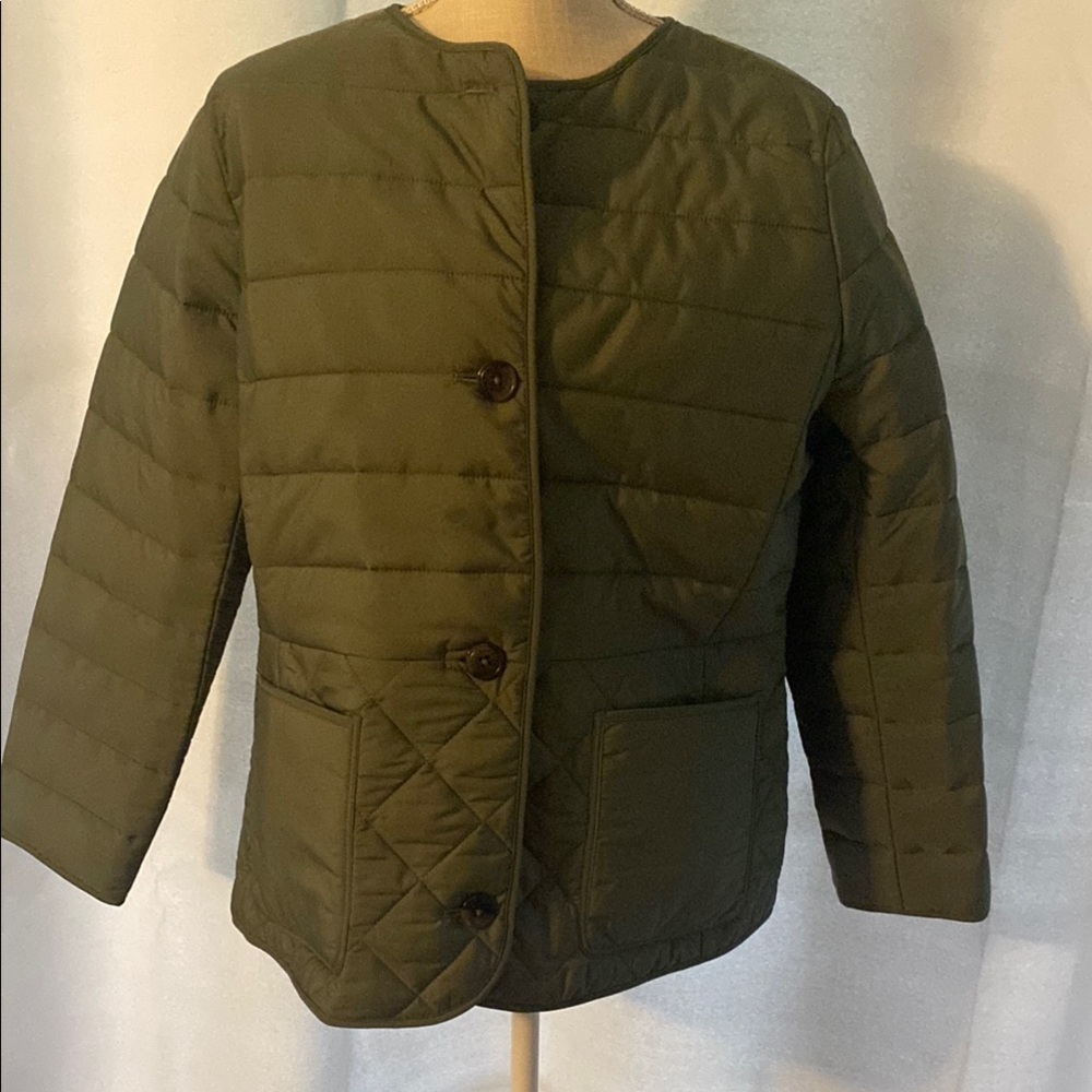 Talbots Dark Olive Green Quilted Jacket